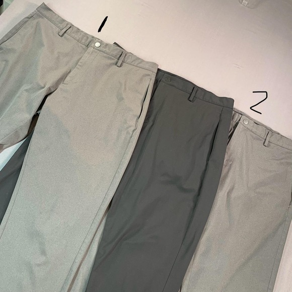 Ministry Dress Pants Mens 36x31 Gray & Black Slim Fit Polyester Chino Lot Of 3